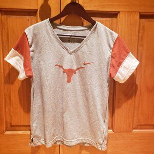Women's Nike Heathered Gray/Texas Orange Texas Longhorns Dri fit Med v neck